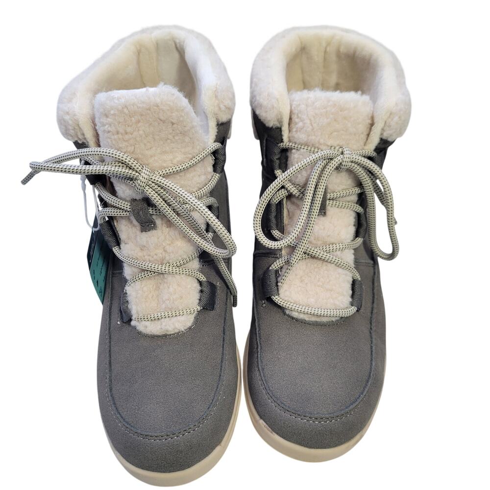 JBU Dark Gray Freeze Booties With Creme Fleece Cuff Size 10M 91526-2990 NWOB